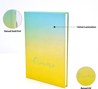 Memorys Dream Series A5 Hardbound Notebook - Premium 80 GSM Natural Shade Paper A5 Diary Ruled 192 Pages(Yellow)