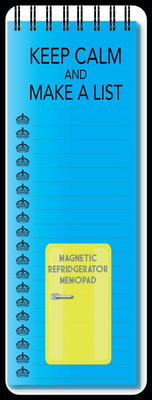 Nourish Keep Calm And Make A List Magnetic Refrigerator_DRY Regular Memo Pad Ruled 50 Pages(Blue)