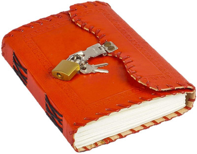 Craftezo Lock Diary Book-size Journal Unruled 200 Pages(Red)