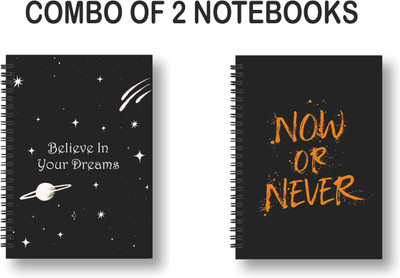 ROT RIX combo of 2 Notebooks A5 Diary ruled 144 Pages(Black, Pack of 2)