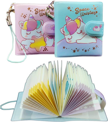 FunBlast 2 In 1 Mini Diary For Girls Keychain Diary For Girls, Pack Of 2 Diary A5 Diary Single Rule 45 Pages(Multicolor)