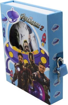 Furnish Marts Avengers lock Diary with hard Lock Case for Kids Gifts Options A6 Note Book Yes 60 Pages(Multicolor)