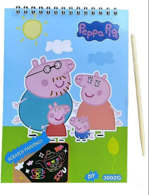 KREDZSTAY scratch coloring book A4 Writing Pad single 10 Pages(Multicolor, Pack of 2)