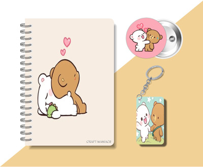 craft maniacs MILK & MOCHA 2COLLECTION A5 Diary RULED 160 Pages(Multicolor)