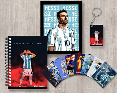 craft maniacs FOOTBALLER GIFTING COMBO A5 Notebook RULED 120 Pages(Multicolor)