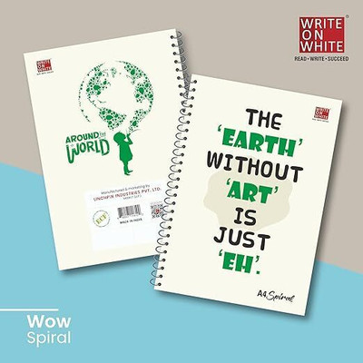 WRITE ON WHITE Notebook A4 Note Book Ruled 400 Pages(Multicolor, Pack of 4)
