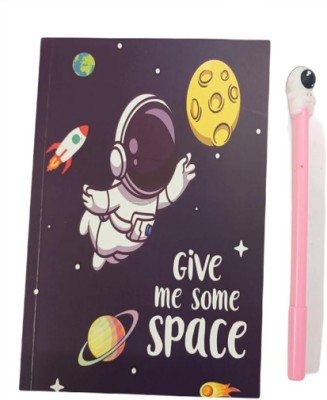 HARBAN MART Space Dairy with Pen Diary Combo Gift Set for Kids Stylish School Stationary Regular Note Book Ruling 80 Pages(Multicolor)