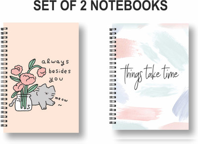ROT RIX Notebook A5 Diary Ruled 144 Pages(Multicolor, Pack of 2)