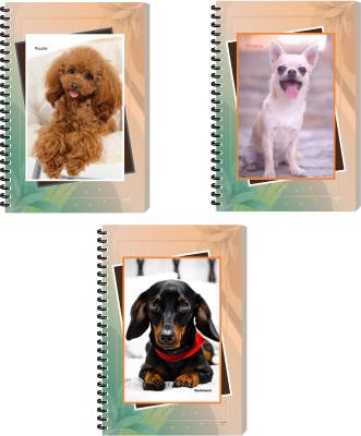 ESCAPER Dog Diary, Binding Notebook, Executive Journal Diary, Writing Notepad A5 Diary Ruled 160 Pages(Combo- D, Pack of 3)