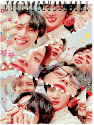 GUNGUN Bts Army A4 Notebook Unrulled 160 Pages(Multicolor)
