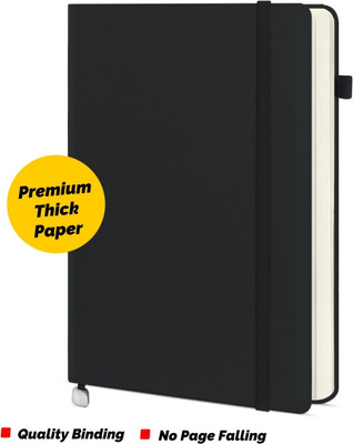 Abstract Collection A5 Daily Planner Notebook with Matching Elastic Closer band A5 Notebook Single Rule 200 Pages(Black)