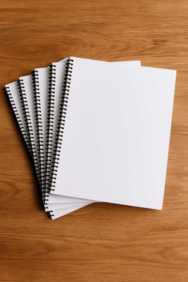 Progetter Plain unruled Spiral Notebook A4 Notebook Unruled 200 Pages(White, Pack of 5)