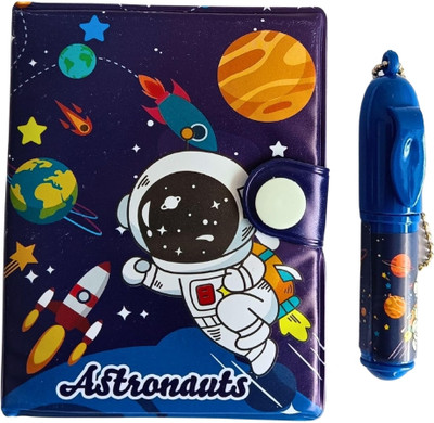 Gold Leaf Astronaut theme Small Pocket-Diary A7 Diary Single Rule 110 Pages(Dark Blue, Pack of 6)