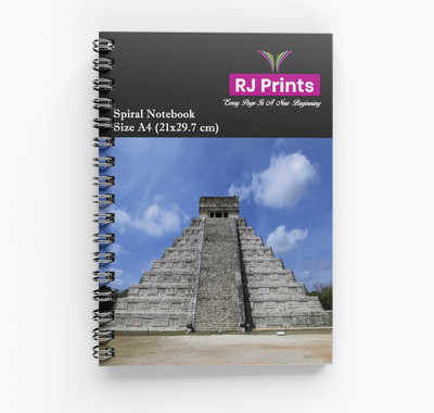 RJPRINTS Spiral-Bound Notebook A4 Notebook Plain 200 Pages(Multicolor)