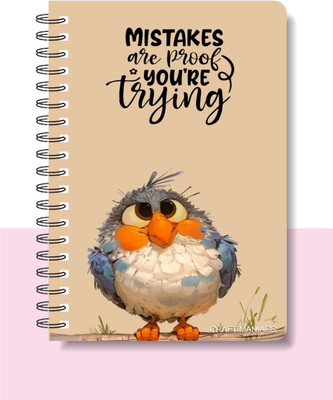 craft maniacs CUTE PUN 2025 NOTEBOOKS A5 Notebook RULED 120 Pages(Multicolor)