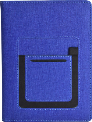STAPRICO Planner Diary with Mobile & Card Pocket, Pen Loop A5 Diary Ruled 192 Pages(Blue)
