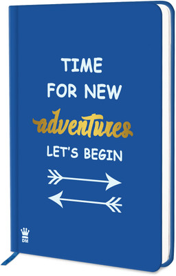 Diarymart Time For New Adventures Lets Begin Hardcover Journal Notebook A5 Diary Ruled 192 Pages(Blue)