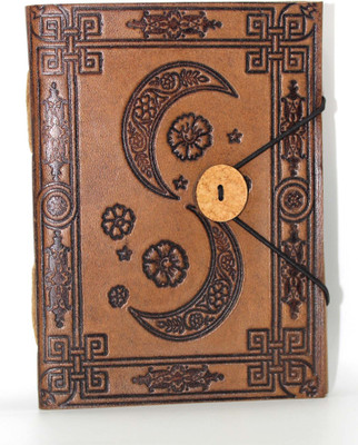 Divya Vintage Craft Leather Diary with handmade Blank paper a5 Travel Drawing Journal A5 Diary unrulled 200 Pages(PATILA)