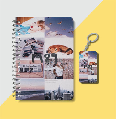 craft maniacs A5 NOTEBOOK + KEYCHAIN COLLECTION A5 Notebook RULED 160 Pages(Black, White)