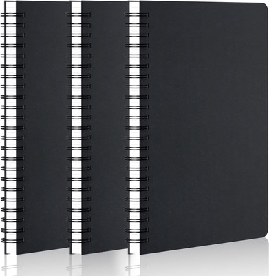 TWONE A5 Ruled Black Notebook A5 Notebook Ruled 120 Pages(Black-Ruled, Pack of 3)