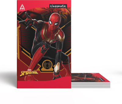 Classmate Spiderman Themed | Longbook A4 Notebook Single Line 160 Pages(Multicolor, Pack of 6)