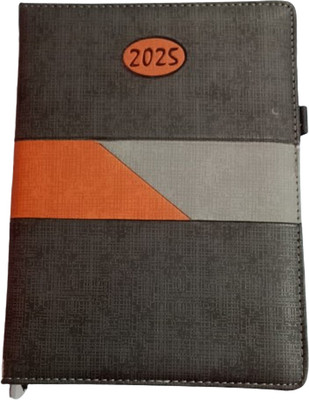 Avni Prints PU Leather Executive Sleek & Stylish Strap Diary with Pen Holder A5 Diary Yes 120 Pages(Grey)