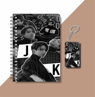 craft maniacs JUNGKOOK DIARY & KEYCHAIN A5 Diary RULED 120 Pages(Multicolor)