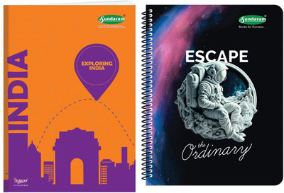 SUNDARAM Runner & Spiral Notebook | R-5 (Ruled) & S-11P (Unruled) | 12 Units Each | A4 Notebook Single Line 172 Pages(Multicolor, Pack of 24)