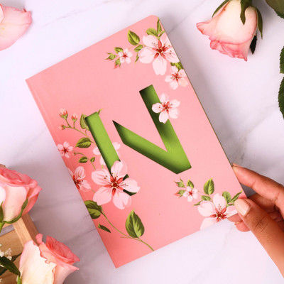 Doodle Initial N lasercut Notebook, B6 (6.69 X 4.72 X 0.5 Inches), 200 Pages, 80 GSM, Diary for Girls B6 Notebook Ruled 192 Pages(MulticolorN)
