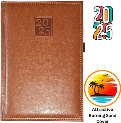 ShreeGanadhish 2024 Diary Magnetic Flap Closure | Planner Jurnal | Colorful Pages | 24X18X3 CM B5 Diary Ruled 365 Pages(Burning Sand)