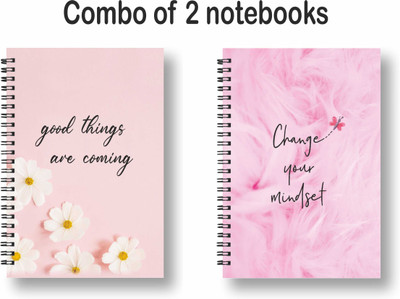 ROT RIX combo of 2 Notebooks A5 Diary Unruled 144 Pages(Pink, Pack of 2)