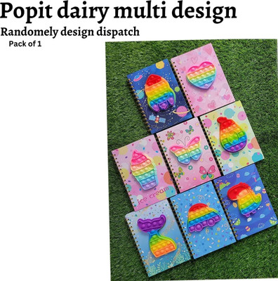 Ease Pop it Random Design dairy for Girls Multicolor Pack of 1 Diary A5 Diary rulled 150 Pages(Multicolor)