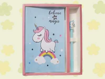 Cute N Awesome Believe in magic A5 Notebook Ruled 80 Pages(Mulicolor)