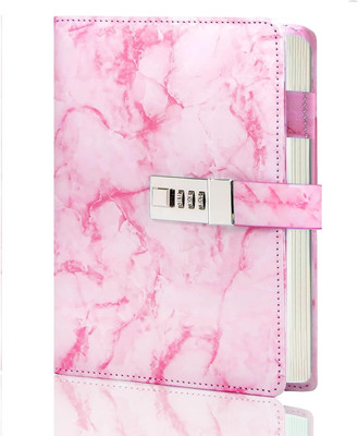 SKYBUCKET Pink Marble Diary Regular Journal Ruled 192 Pages(Pink Marble)