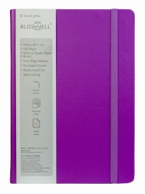 BLISSWELL Alpha Undated Diary with Imported PU Leather Cover A5 Diary Ruled 192 Pages(Purple)
