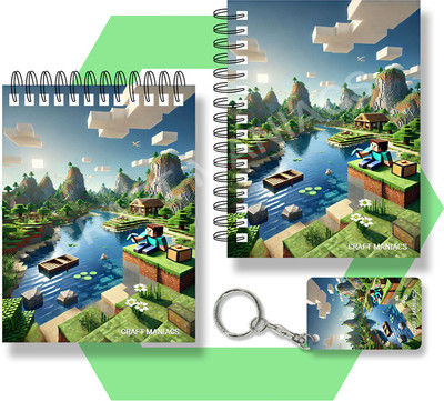 craft maniacs MINECRAFT A6 NOTEBOOKS A6 Diary UNRULED 100 Pages(Purple)