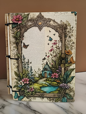 ALAYANACRAFTS HANDMADE A5 Notebook UNRULLED 200 Pages(Multicolor, Cream)