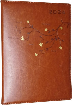 Peeplvalue 2023 new year PU leather Diary with Peace Happiness Harmony unity Love Power B5 Planner Ruled 370 Pages(Tan color)
