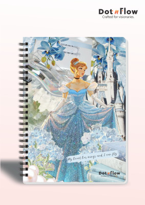 Dot n Flow Cinderella A5 Notebook Ruled 120 Pages(Multicolor)