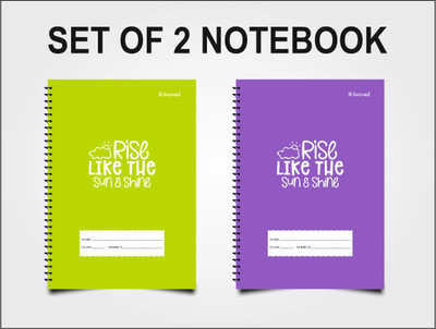 RLanyard Spiral A4 Notebook unruled/plain ,Notebook for Students 200 Pages(Green, purple)
