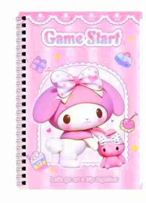 AuM Cute Bunny Theme Diary Notebook for Students Kids Birthday Return Gift Party Regular Diary Rulled 40 Pages(Pink)