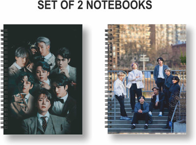 Papco BTS PACK OF 2 NOTEBOOKS A5 Diary Ruled 144 Pages(Multicolor, Pack of 2)