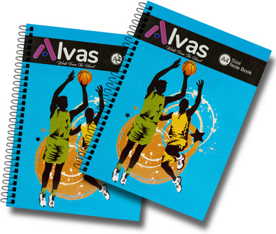 Alvass 2025 A4 Notebook Spiral | Ruled | 300 Pages(Blue, Pack of 2)