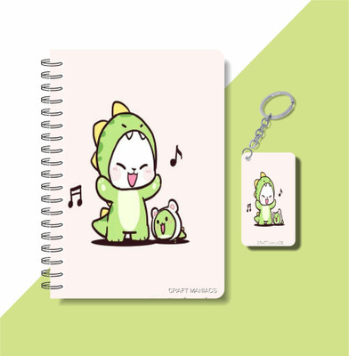craft maniacs MILK & MOCHA 2024 DIARY & KEYCHAIN A5 Notebook RULED 160 Pages(Multicolor)