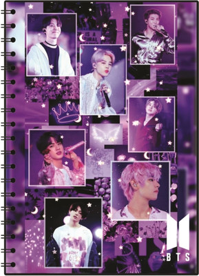 craft maniacs BTS SA EDITION 2023 A5 Notebook RULED 160 Pages(PURPLE 8 PICS)