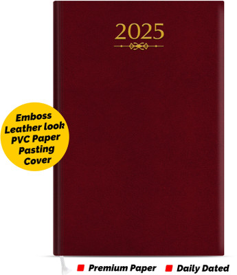 Abstract Collection 2021 A5 Diary Single Rule 336 Pages(Red)