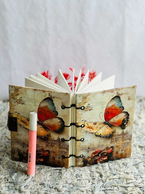 Handicrafty Store Handmade Diary A5 Diary Unruled 200 Pages(Butterfly)