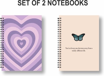 3DS Note book A5 Diary Unruled 80 Pages(wiro combo 13, Pack of 2)