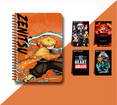 craft maniacs DEMON SLAYER 2023 NOTEBOOK COLLECTION A5 Diary RULED 160 Pages(White)