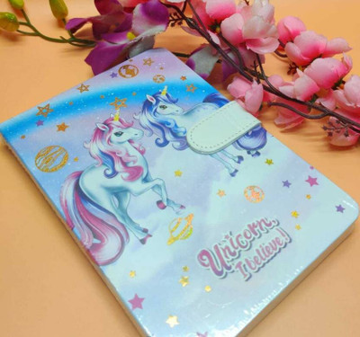 MEHRANSH unicorn Diary A5 Diary ruled 80 Pages(Blue)